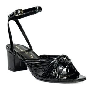 NEW Allegra James Black‎ Leather Layla Knot Sandals Size 9